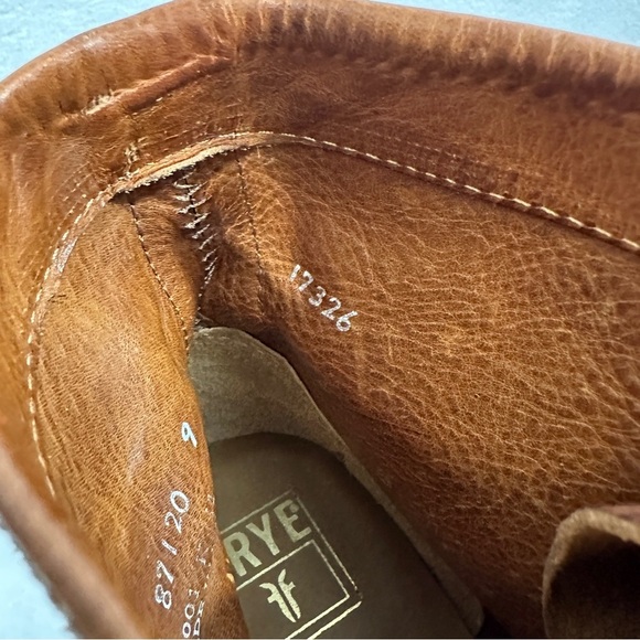 Frye Wallace brown suede lace up boot leather distressed - Picture 4 of 15